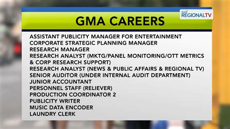 Job openings, alok ng GMA network .